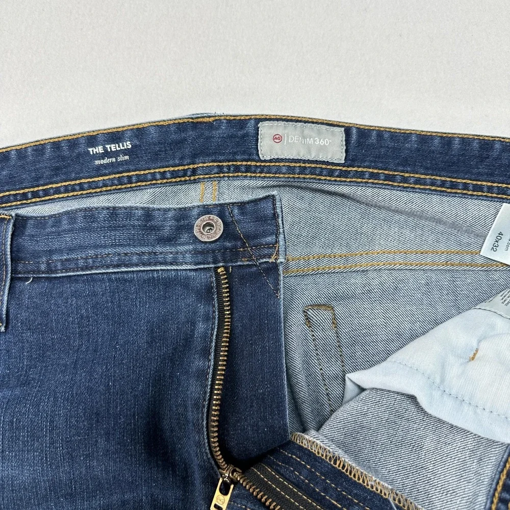 AG Adriano Goldschmied The Tellis Jeans Mens 40x32 Blue Slim Stretch Denim 360